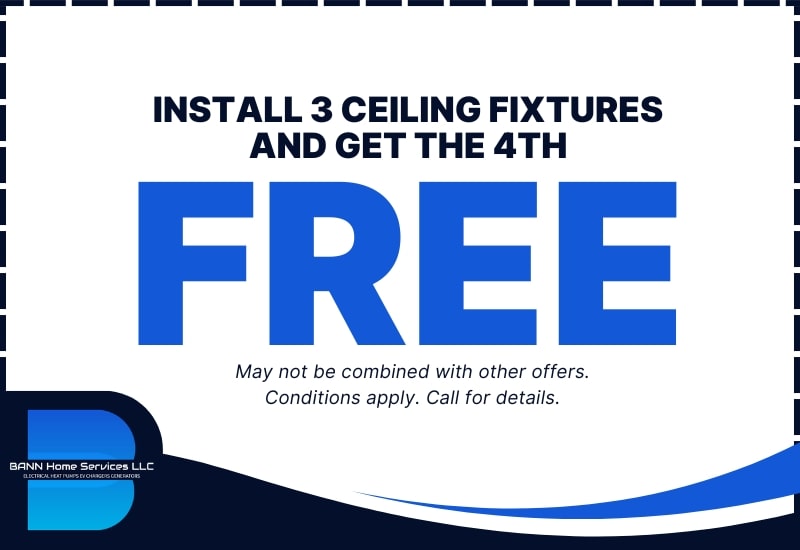 Install 3 ceiling fixtures and get the 4th free