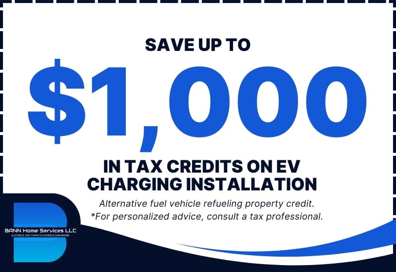 Save up to $1,000 in tax credits on EV charging installation