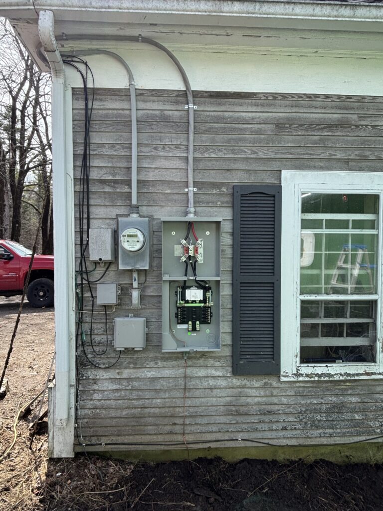 New 200 amp meter and riser cable upgrade by licensed electrician Harpswell ME