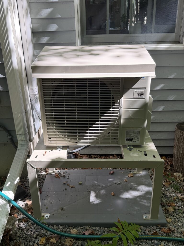 9,000 BTU Daikin Aurora cold-climate heat pump installed in Brunswick, Maine
